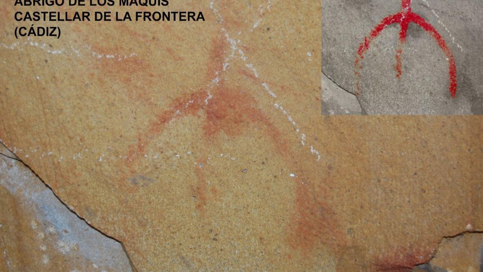 Antropomorfo ancoriforme del abrigo de los Maquis en Castellar.