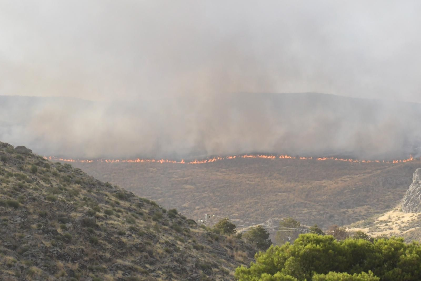 INFOCA lucha contra las llamas con todos sus medios por cielo y tierra: las imágenes