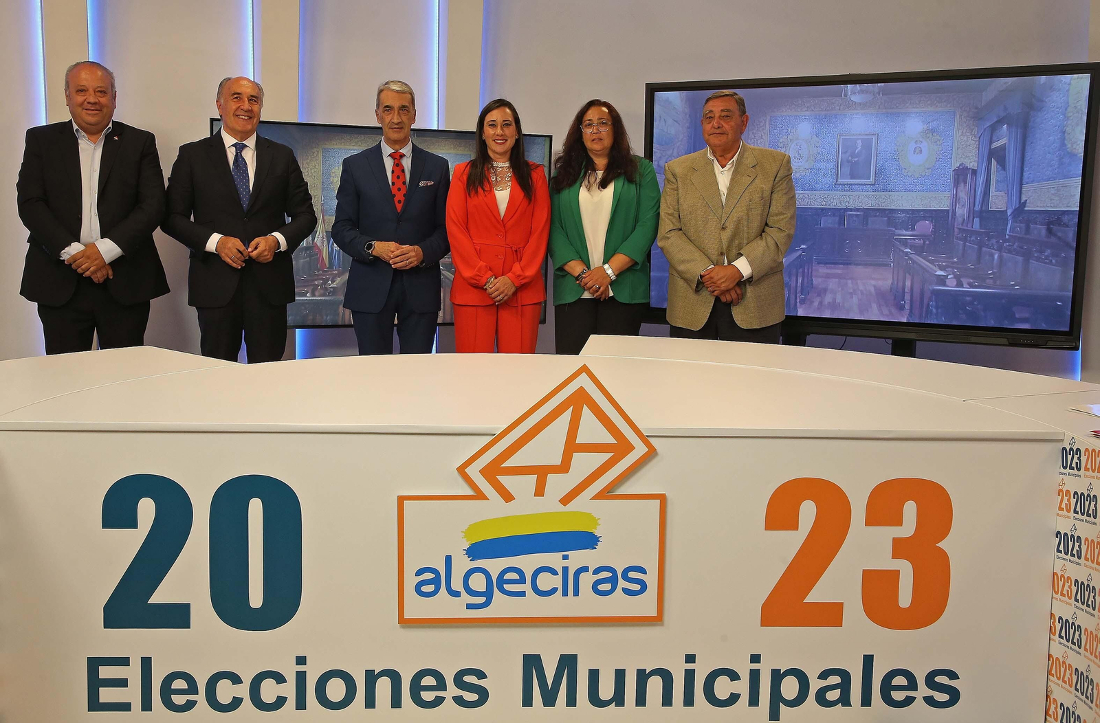 Fotos del debate electoral en Onda Algeciras Televisión