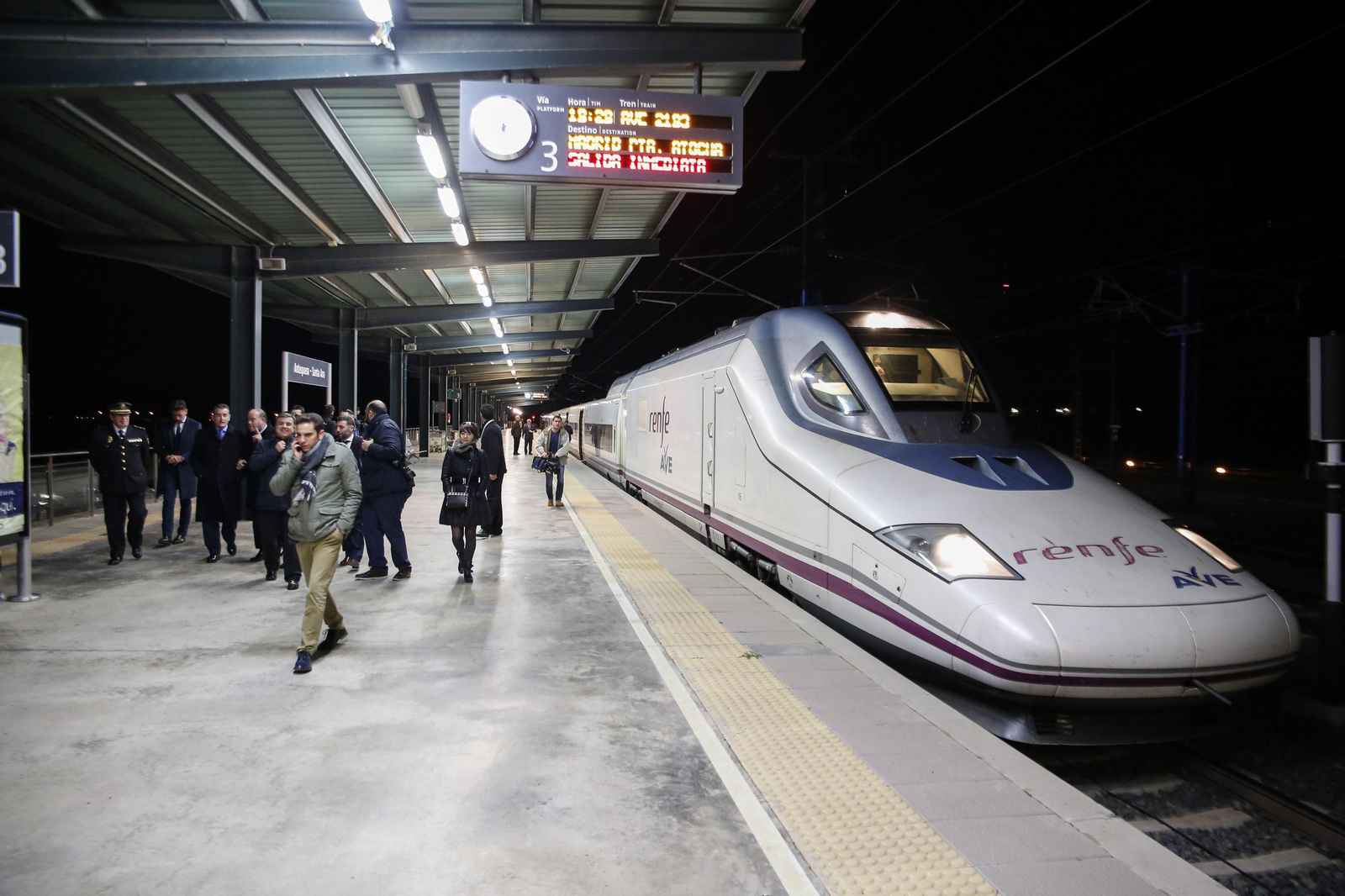 Inauguración en Antequera de las fases de pruebas del AVE