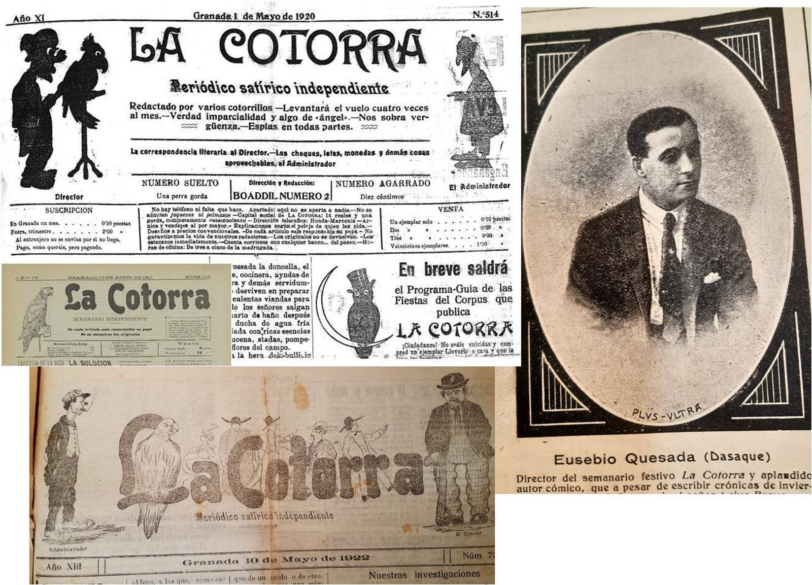 Cabeceras de ‘La Cotorra’ y su director.