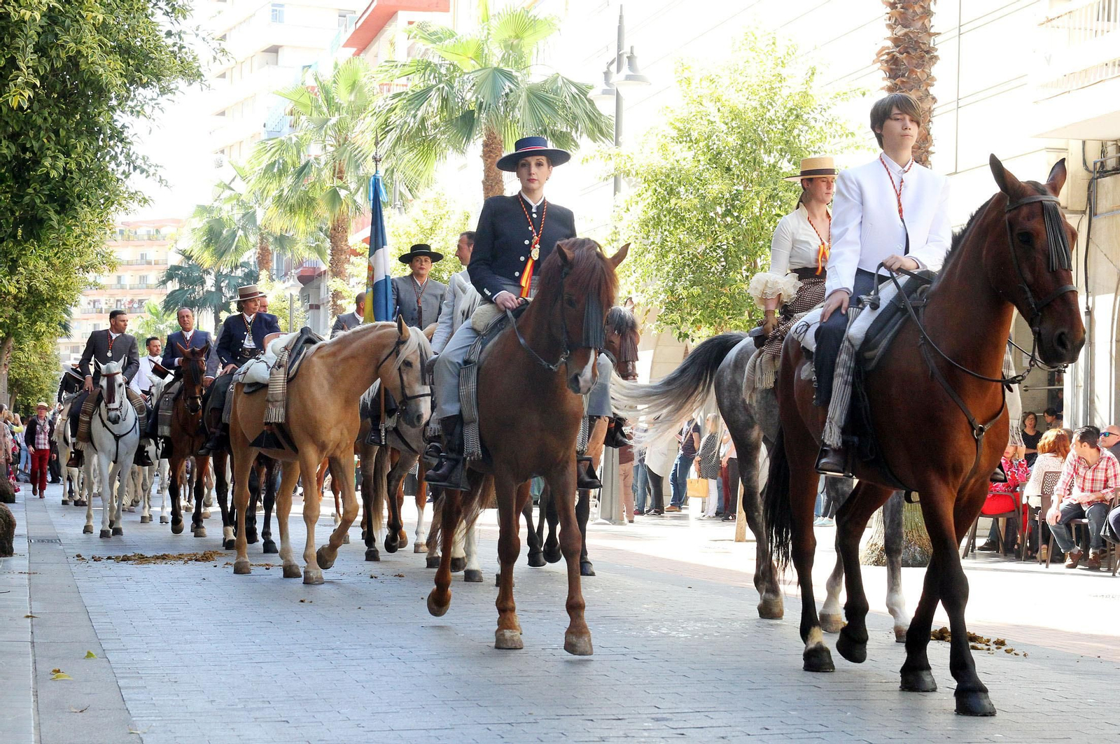 Caballos en la salida de la Hermandad de Huelva en 2018.
