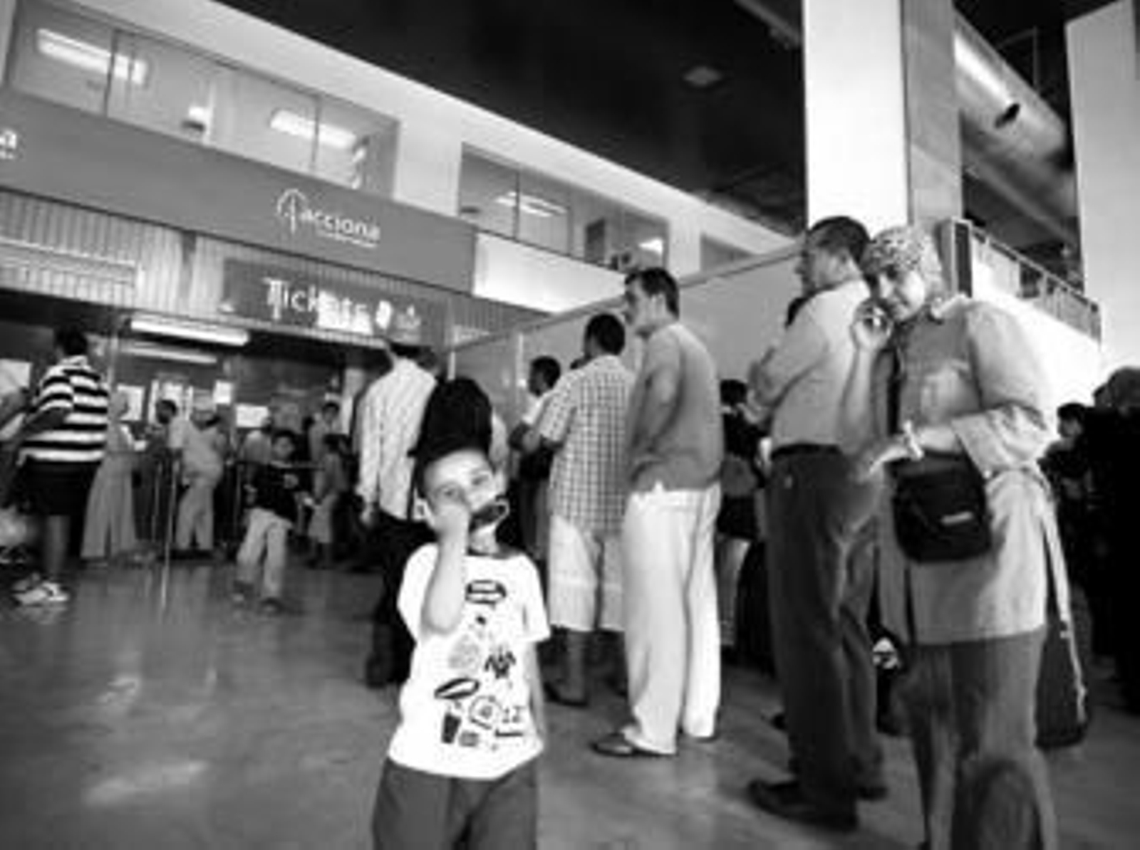 Colas de pasajeros en el Puerto de Málaga.