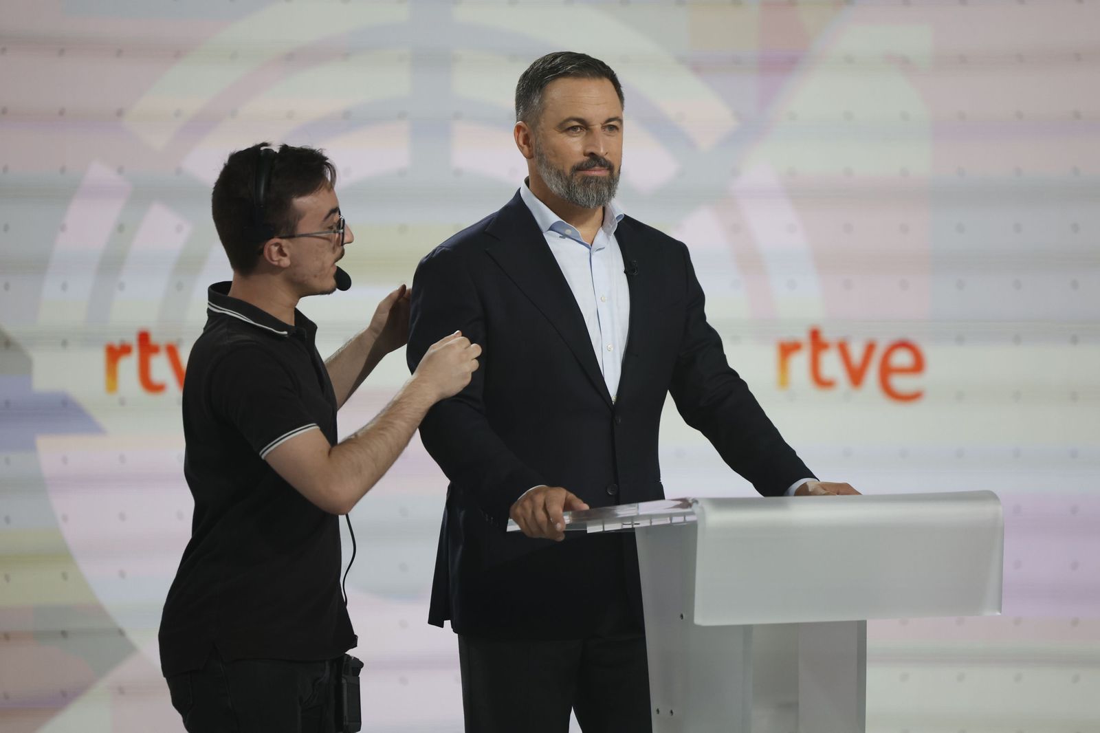 Las fotos del debate de TVE con Pedro Sánchez, Yolanda Díaz y Santiago Abascal
