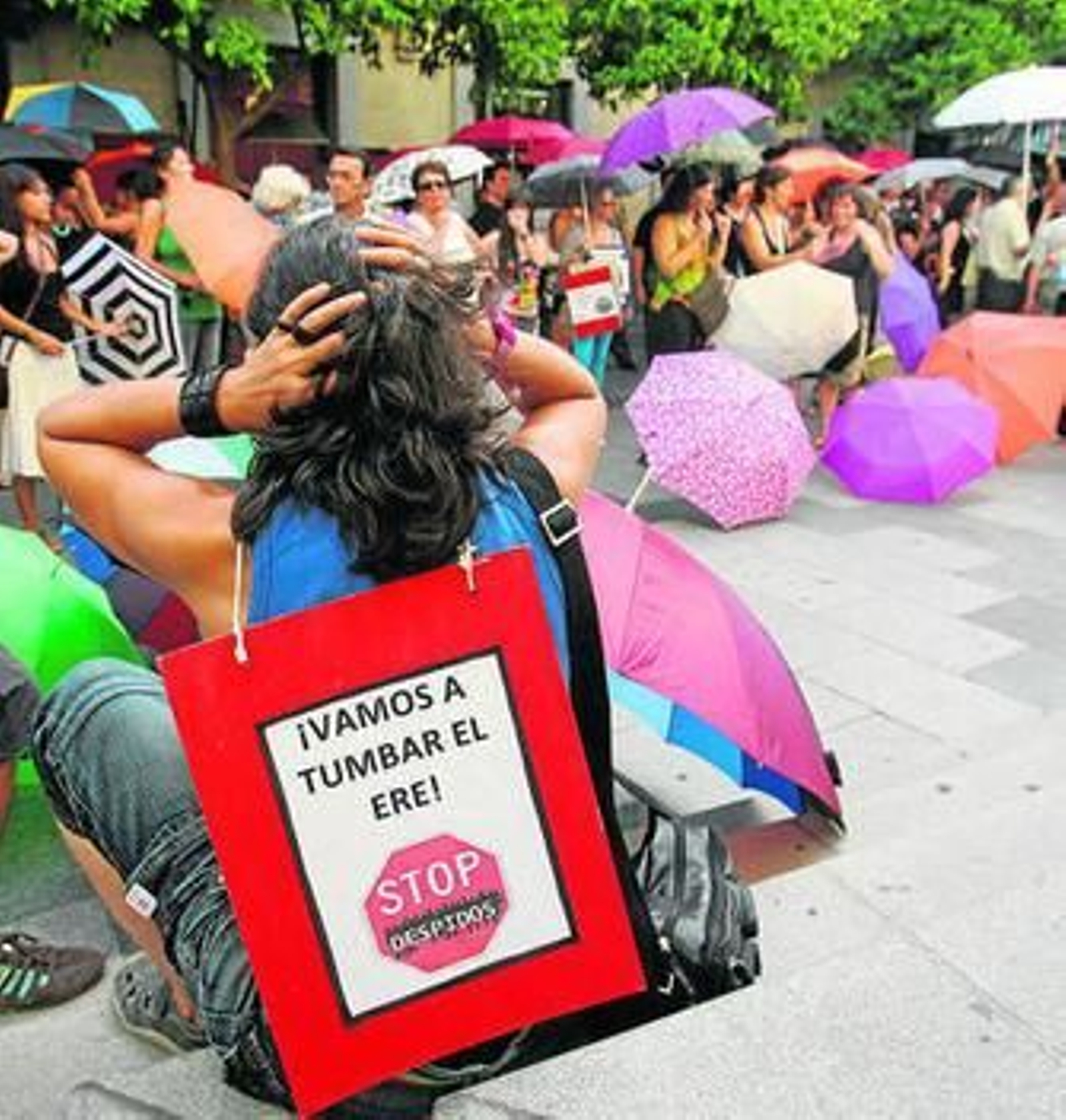 Imagen de la protesta del pasado viernes, ante el Ayuntamiento.