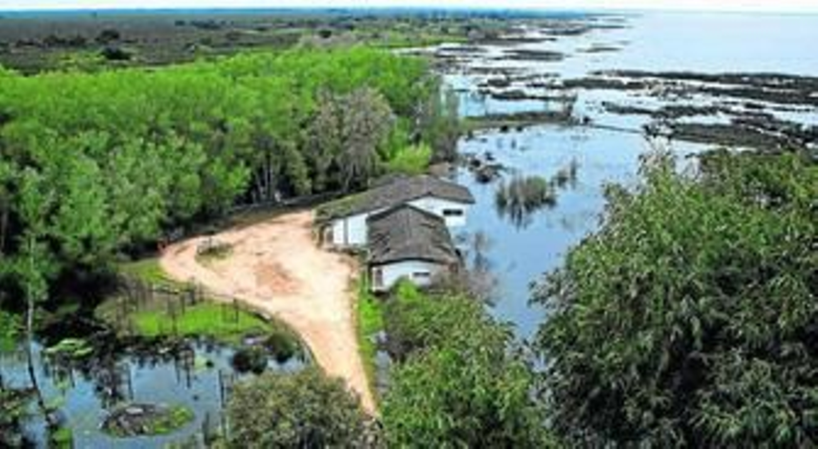 Vista aérea de las marismas de Doñana completamente inundadas.