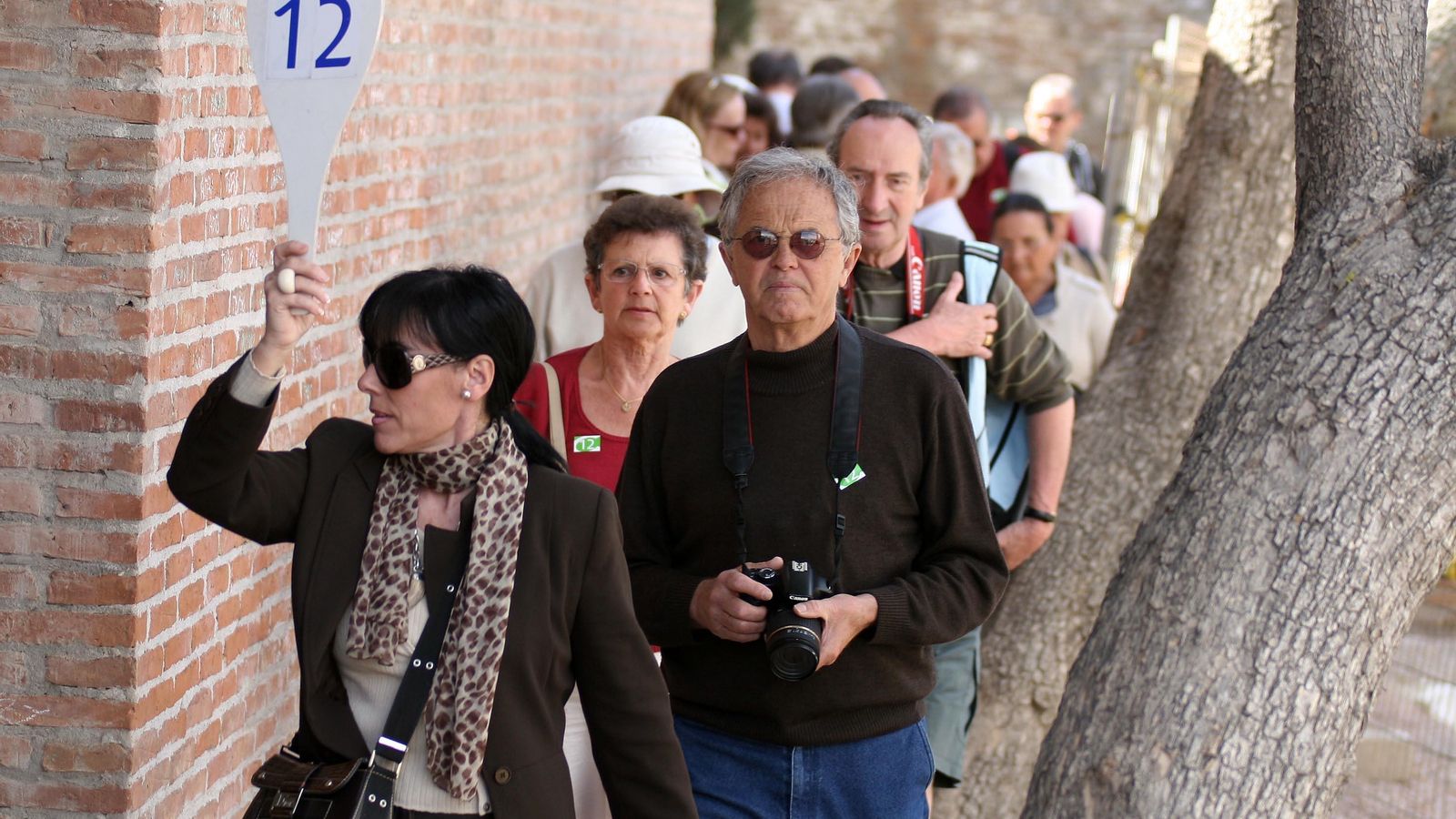 Un grupo de turistas italianos