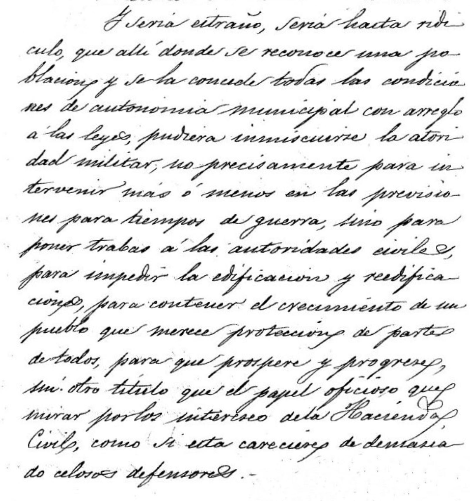 Extracto de la defensa de González de la Vega de la nueva población de La Línea.