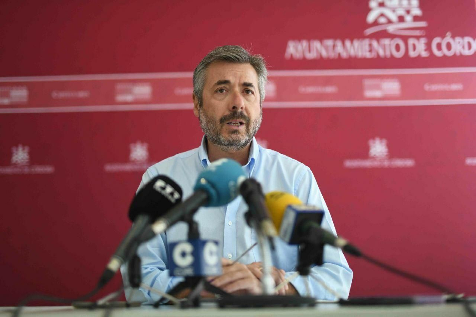 Torrico, en la sala de prensa del Ayuntamiento.