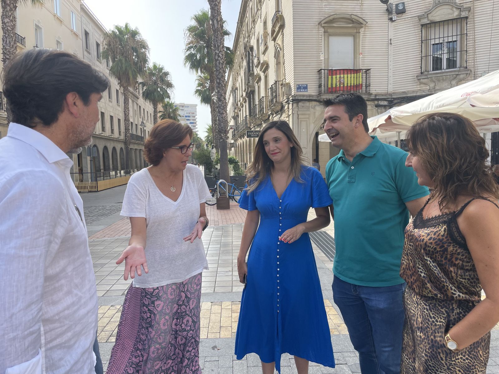 María Márquez esta mañana en la plaza de las Monjas.