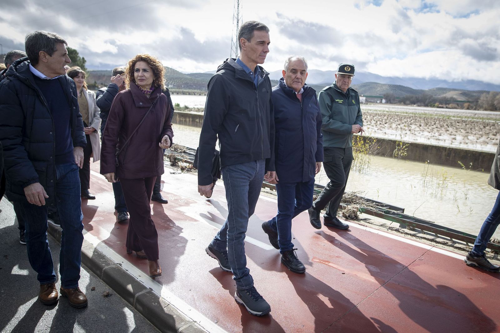 Fotos: Pedro Sánchez visita Huétor Tájar para comprobar los daños de la borrasca Leonardo
