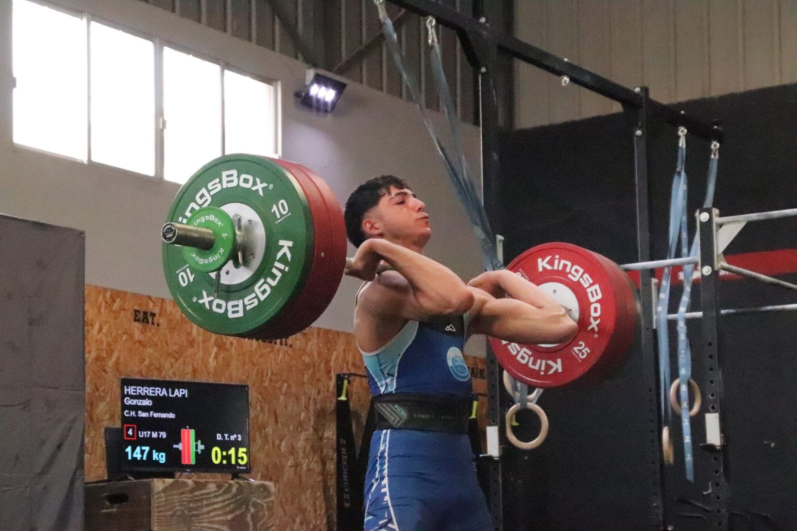 Gonzalo tras la cargada, antes de iniciar el jerk