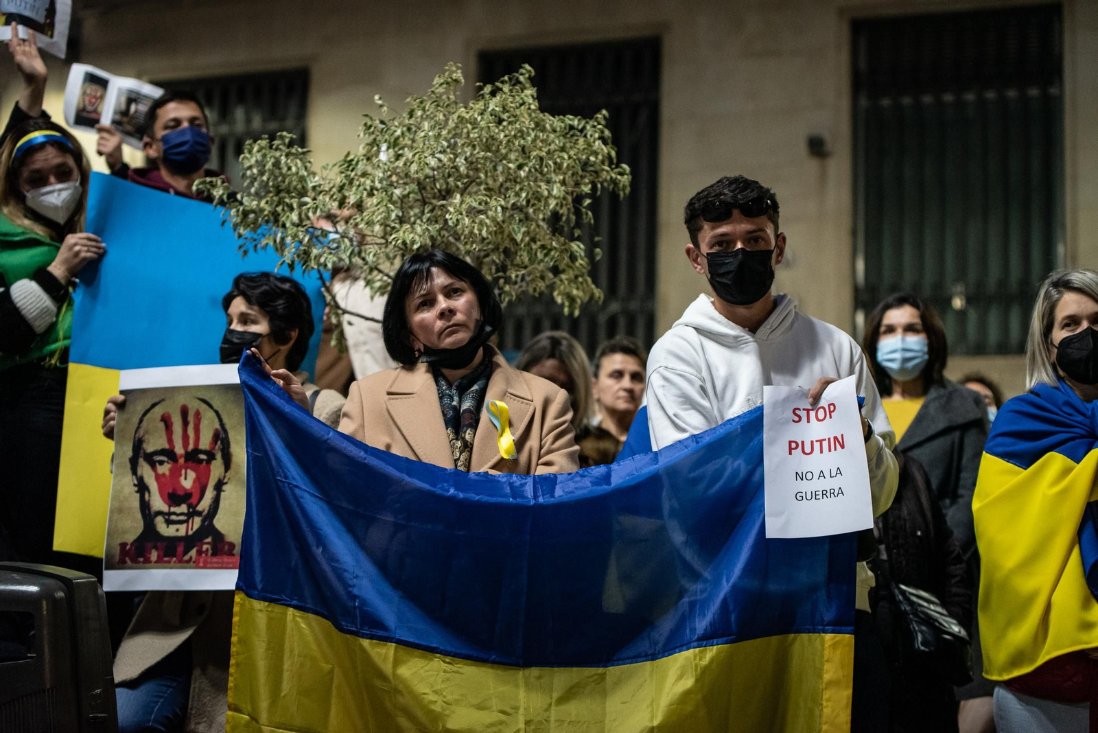 Imágenes de la concentración contra la guerra en Ucrania