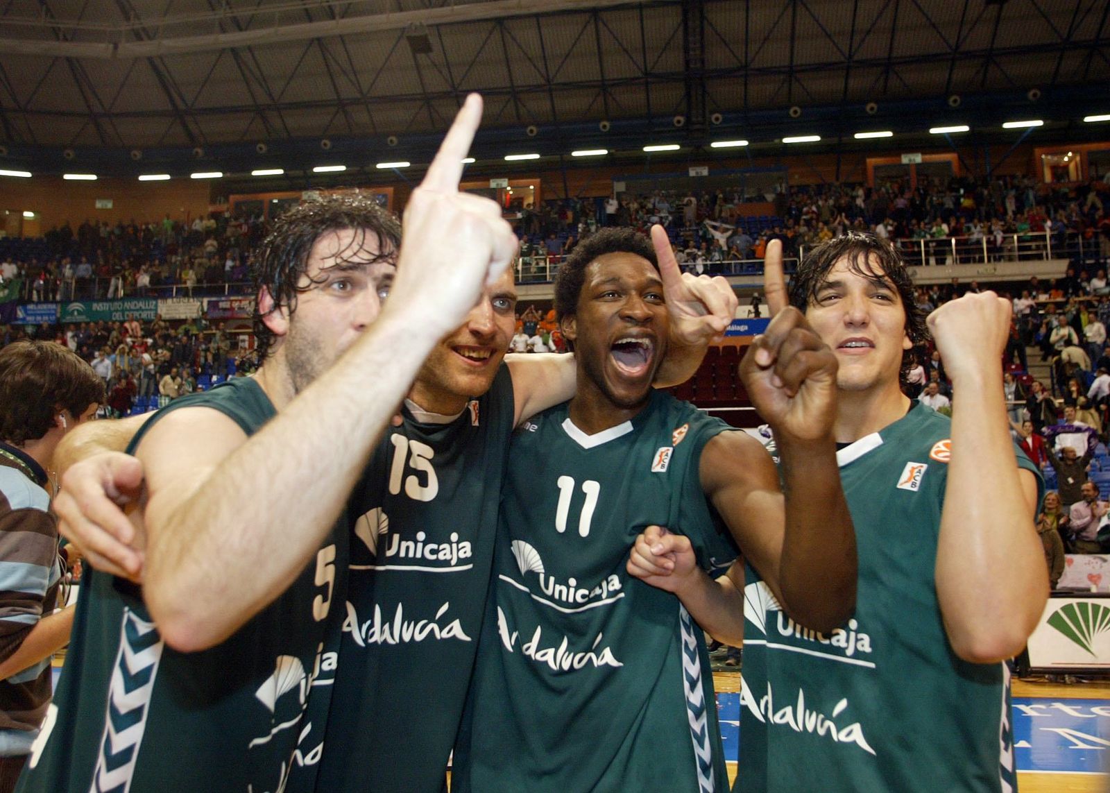 El Unicaja celebra el pase a la Final Four.