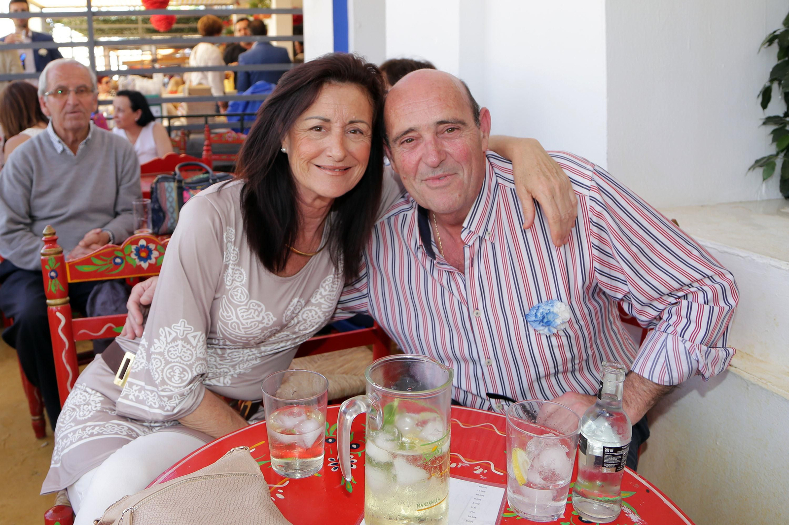 Los hermanos García en la caseta de Diario de Jerez