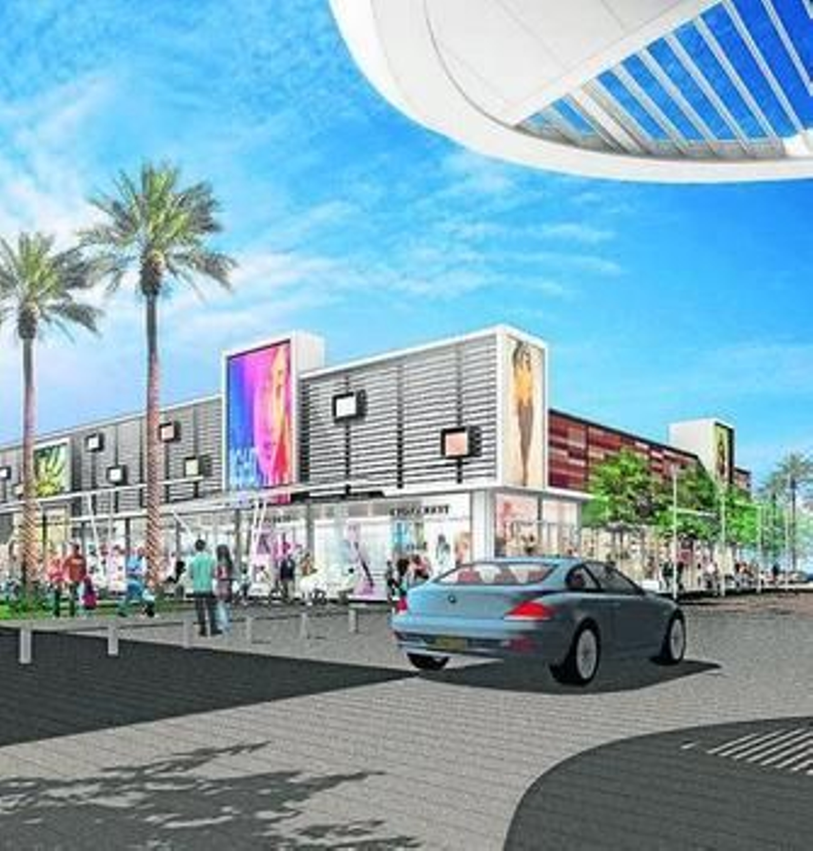 Recreación virtual de la futura zona central de Luz Shopping.