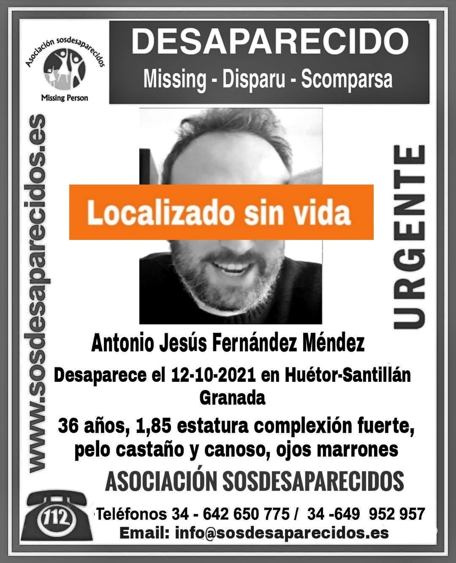 Encuentran sin vida al hombre desaparecido en Huétor Santillán (Granada)