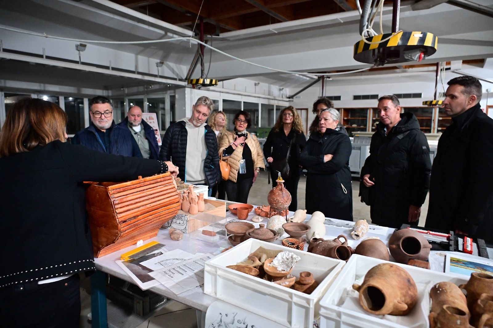 Un momento de la visita al Balneario de la Palma.