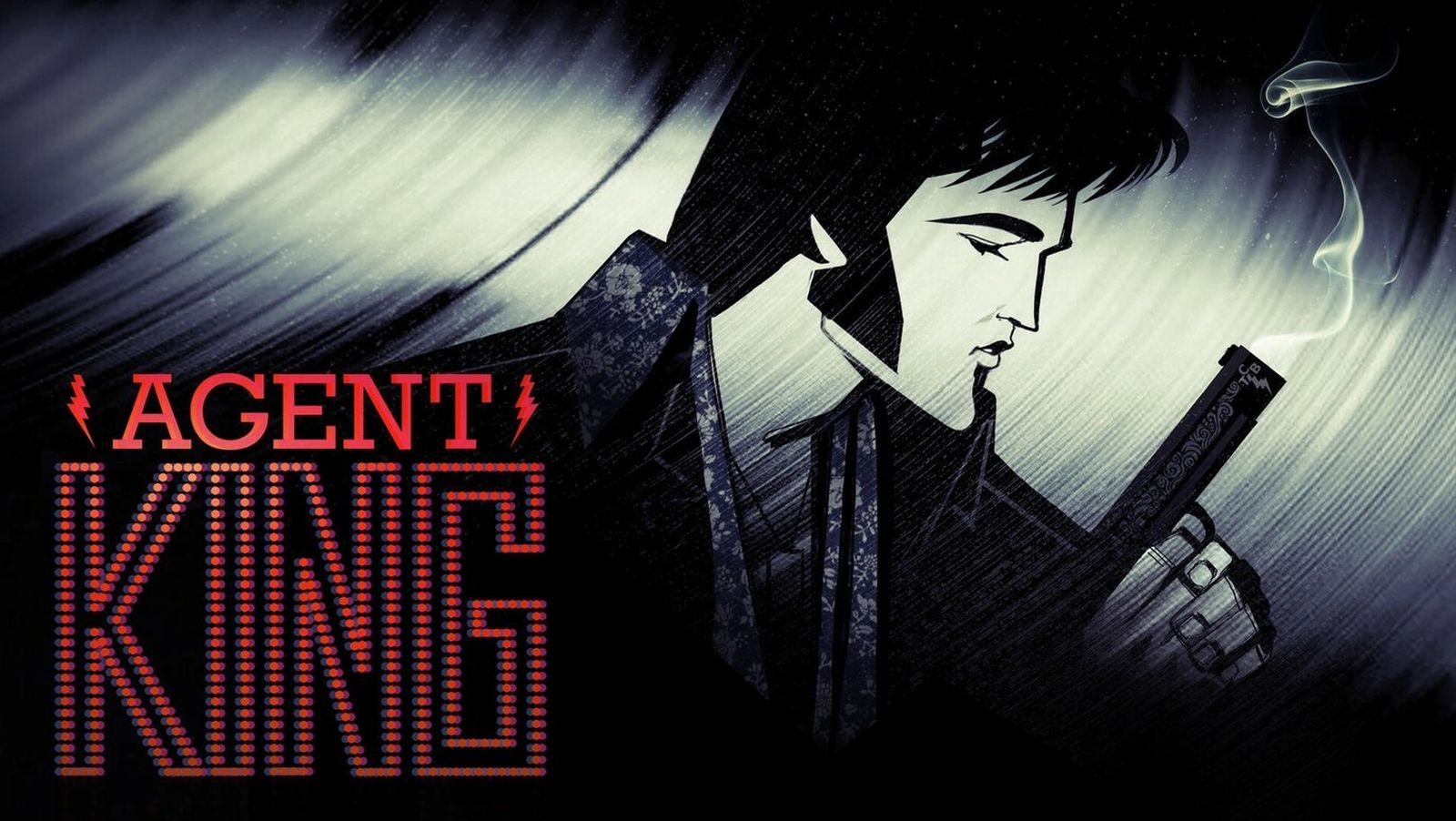 Secuencia de promoción de 'Agent King', la serie sobre un Elvis Presley superhéroe.