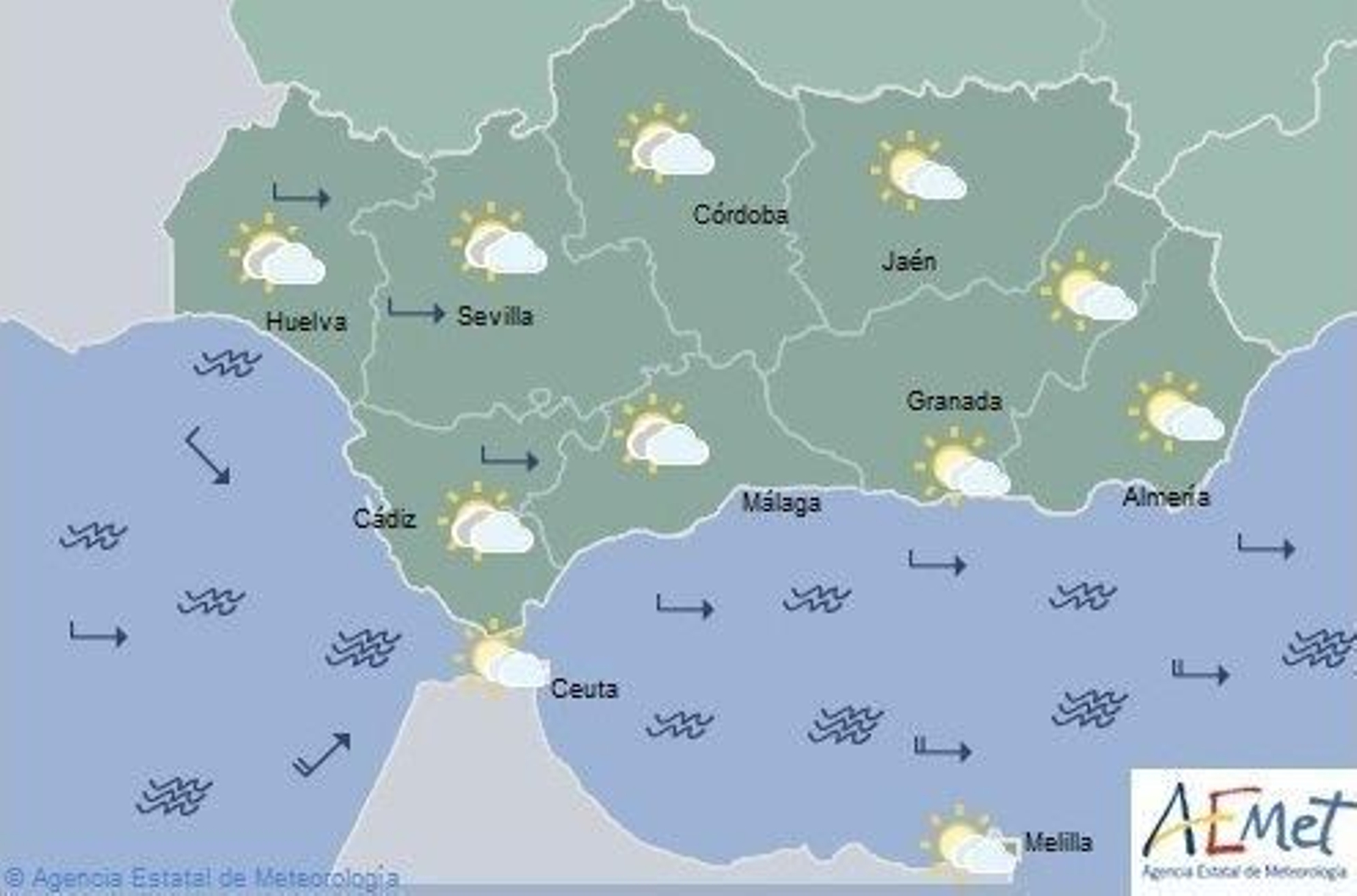 Previsión de Aemet para este miércoles.