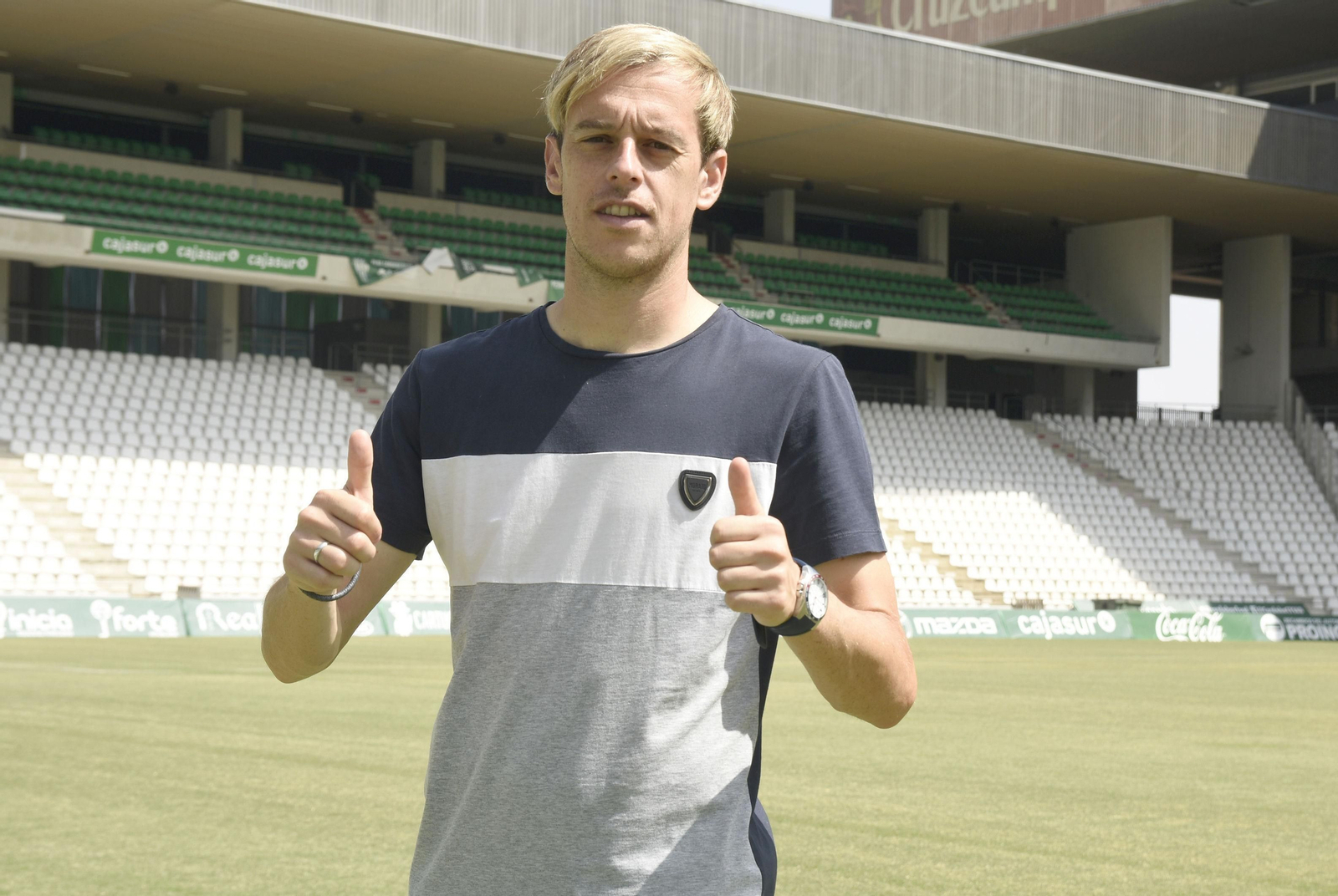 Javi Lara, en El Arcángel, durante su etapa como jugador del Córdoba CF.