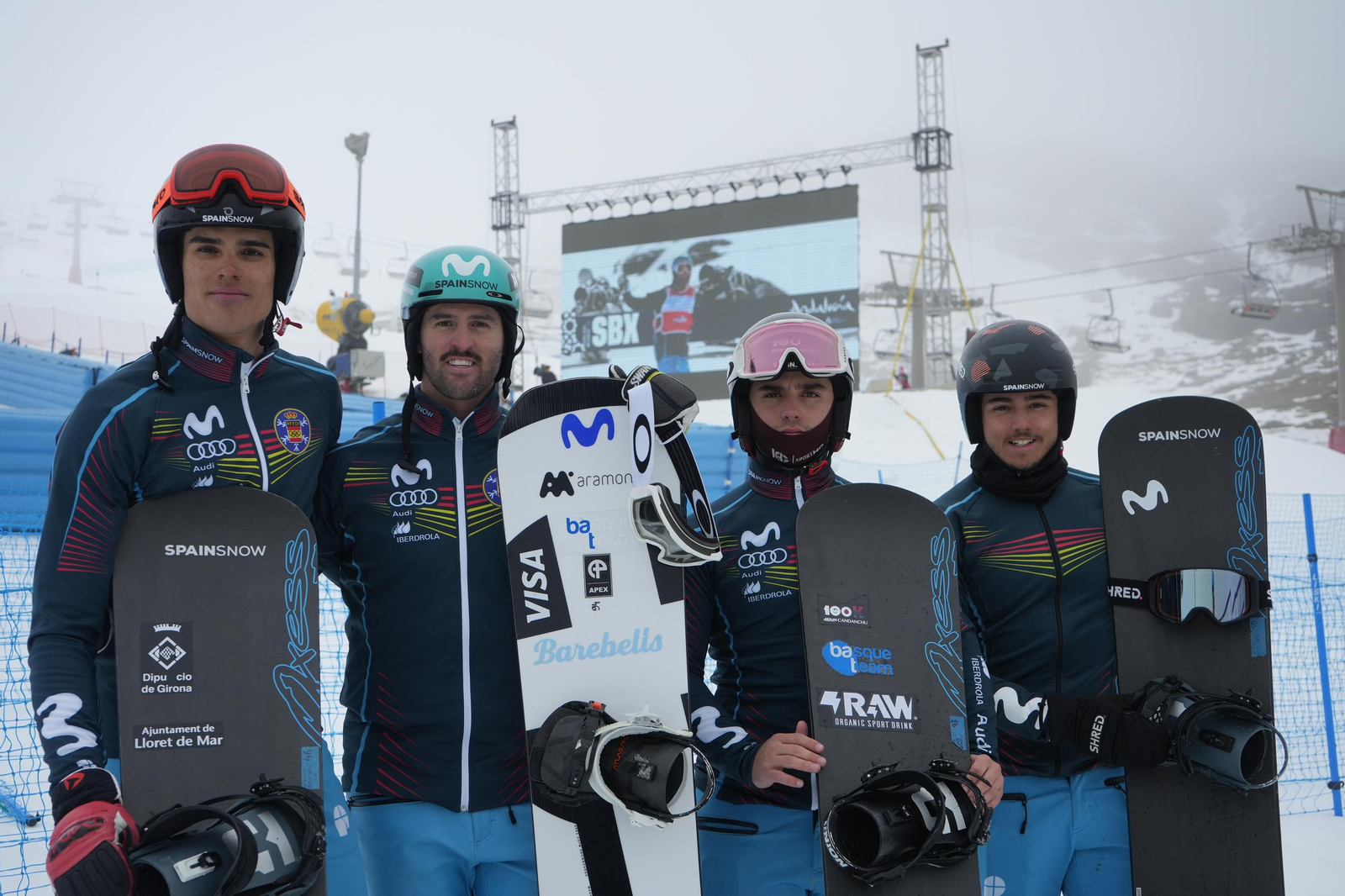 Los riders españoles, este viernes en Sierra  Nevada