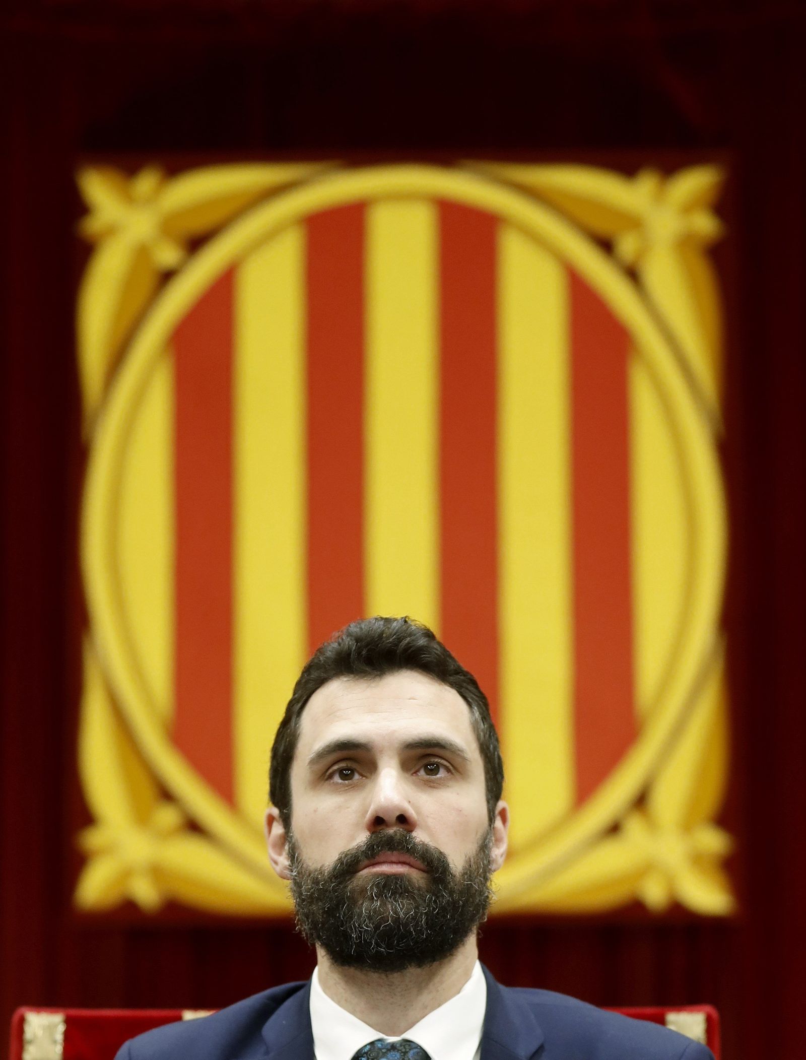 El presidente del Parlament, Roger Torrent , durante el pleno de la cámara catalana
