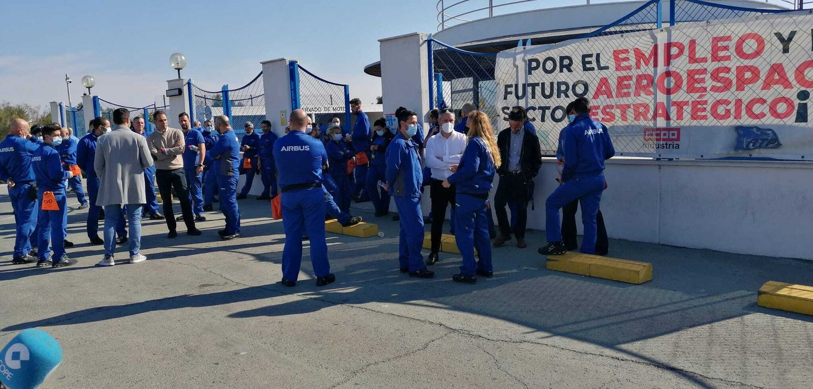 Concentración en la puerta de Airbus Puerto Real, este viernes