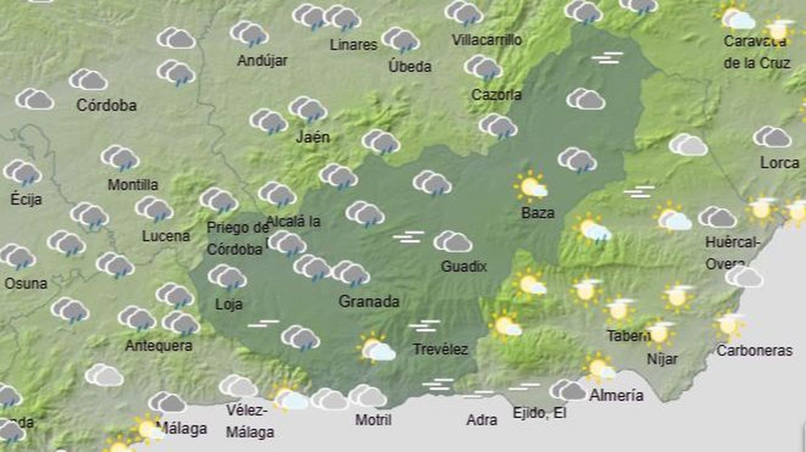 El Tiempo en Granada el 11 de febrero de 2025
