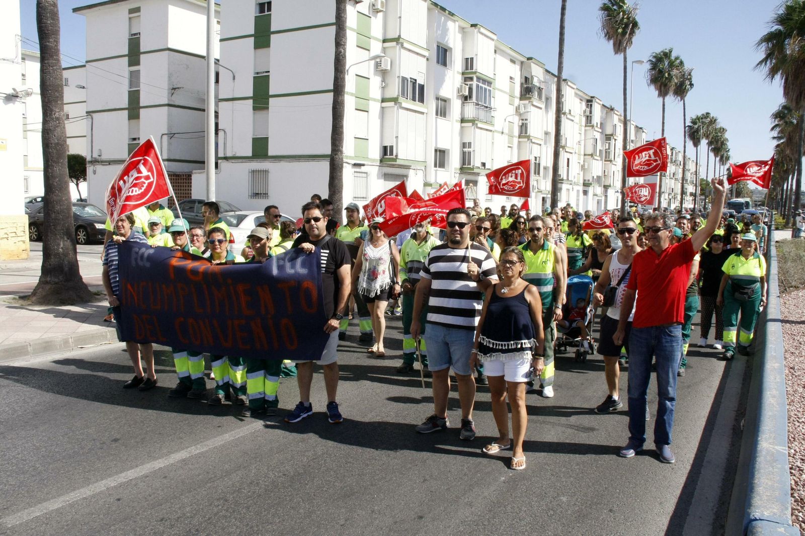 Una imagen de la reciente protesta de la plantilla de FCC.