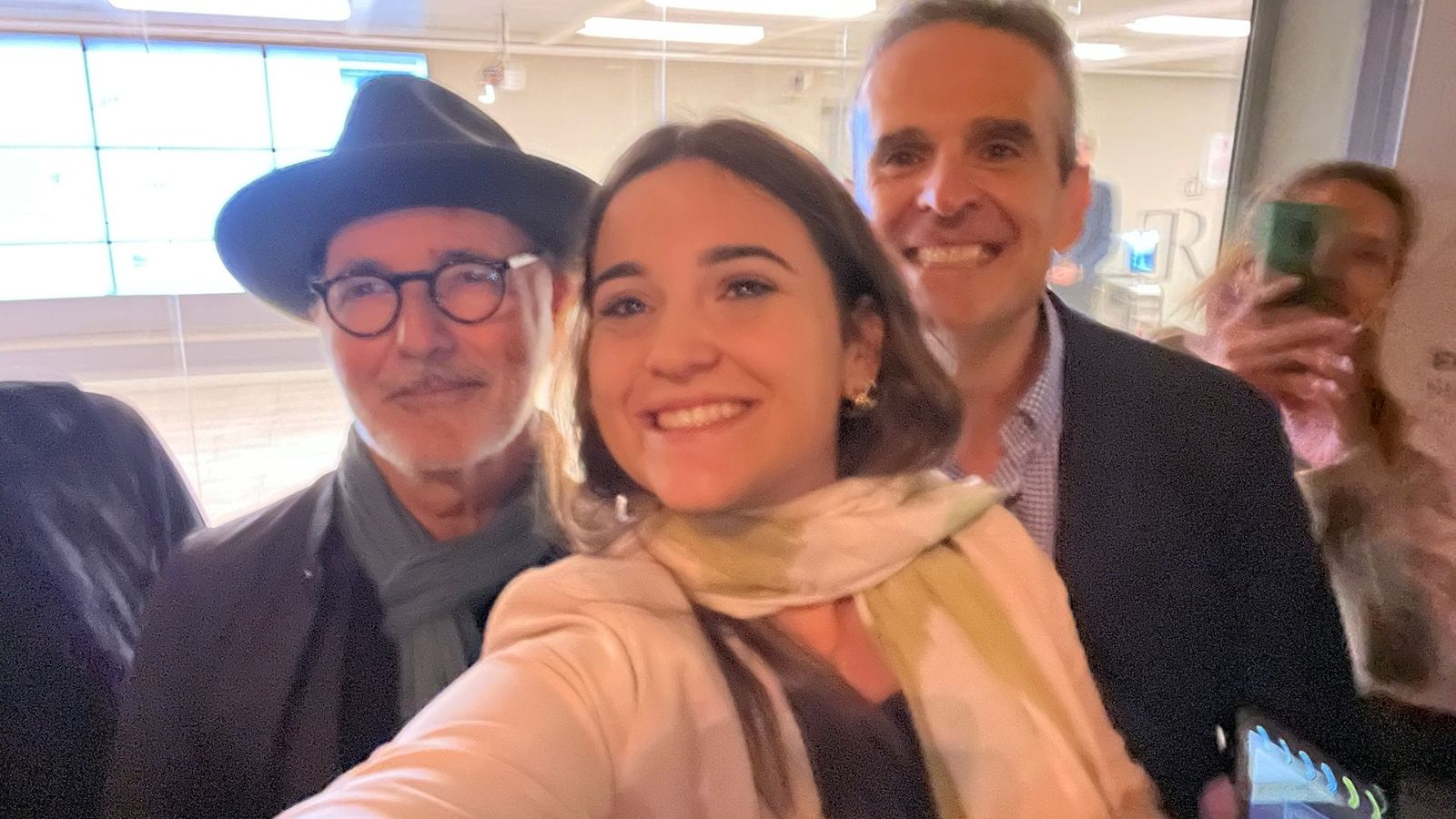 El autor de estas líneas, a la derecha, con Ludovico Einaudi y su hija Paloma