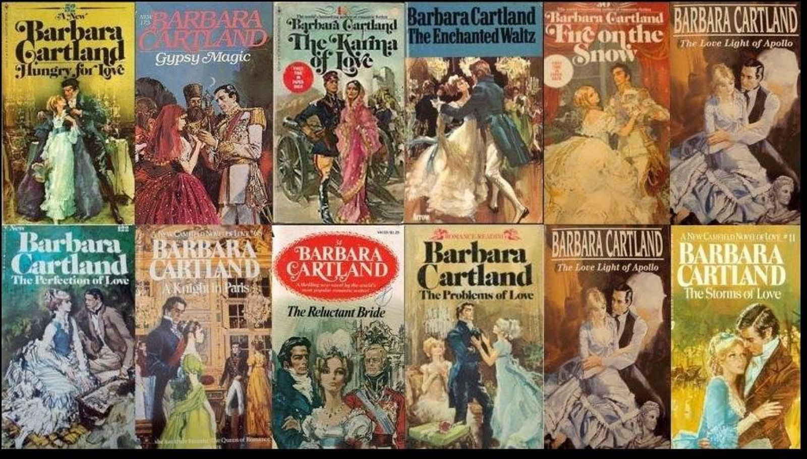 Portadas de sus novelas.