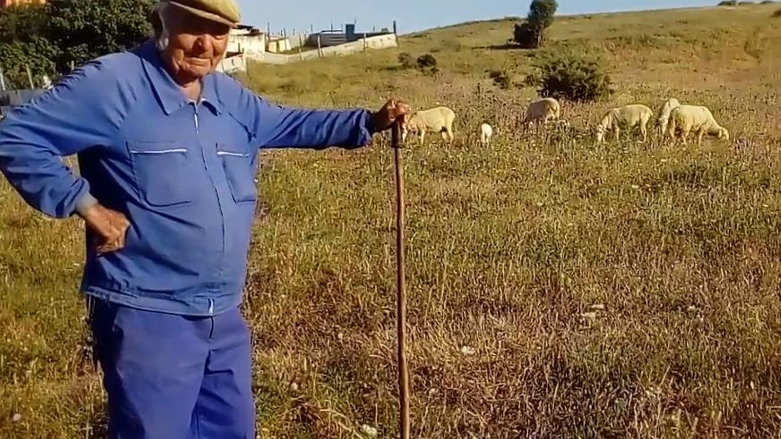 Guillermo Cana, con sus animales.