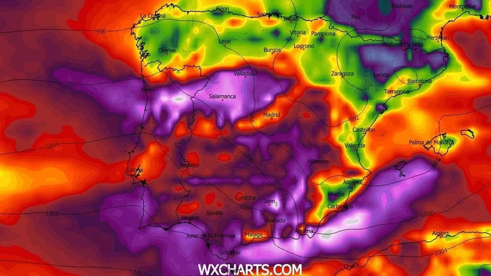 Rachas de viento "huracanado" previstas para este miércoles.