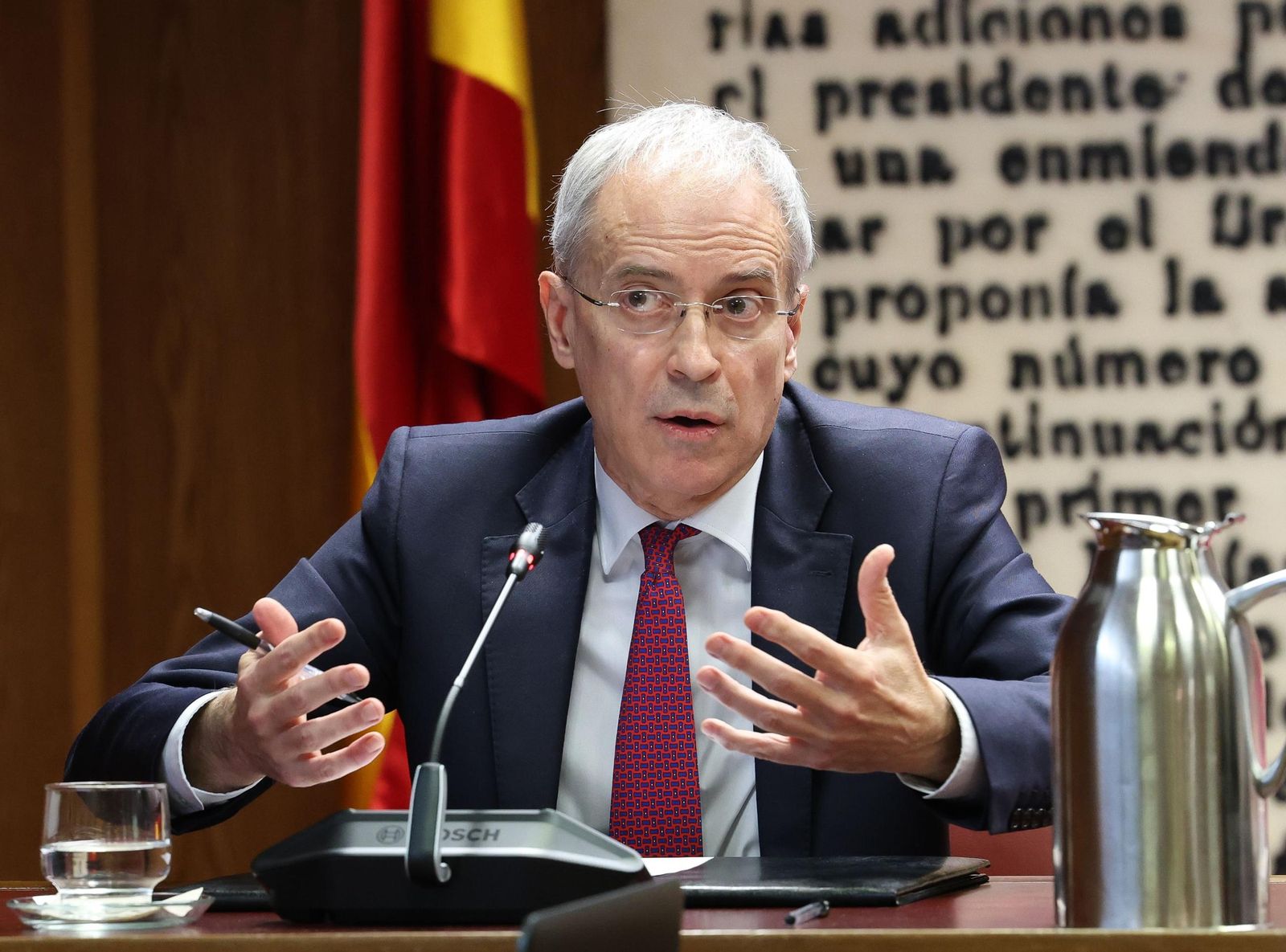 El secretario de Estado de Hacienda, Jesús Gascón, en la comparecencia en la comisión del caso Koldo en el Senado