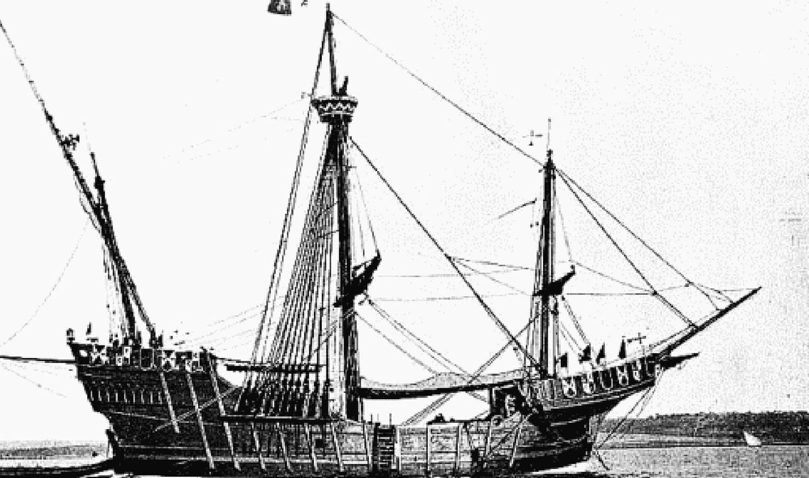 1892 hace 125 añosLa carabela Santa María prepara su viaje a América