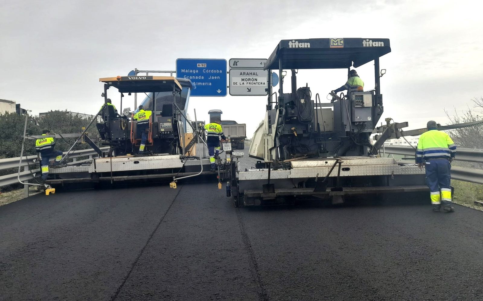 Actuaciones de reparación de firmes en la A-92
