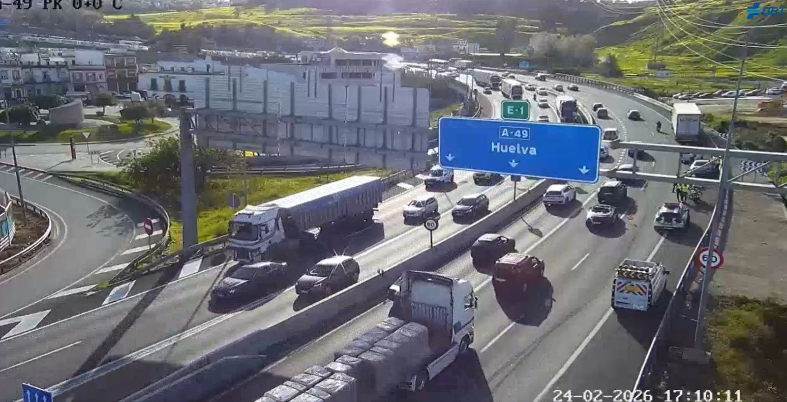 Retenciones en la A-49 este martes