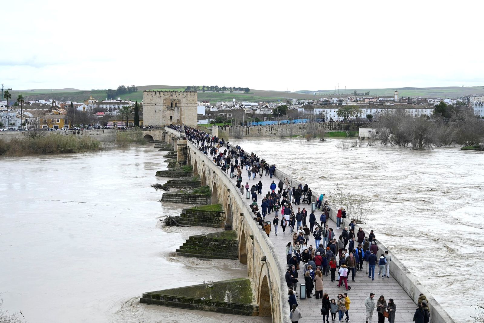 El Puente Romano de Córdoba reabre tras el temporal, en fotos