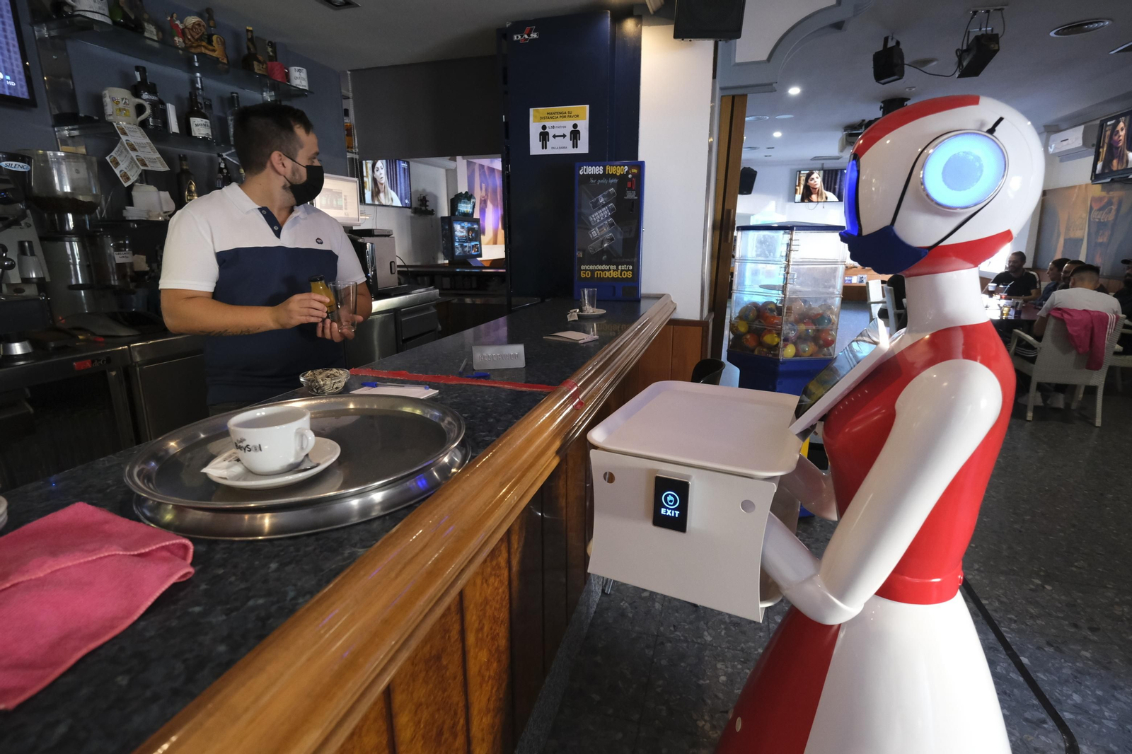 Fotogalería de Herbelita, la robot camarera de El Alquián.