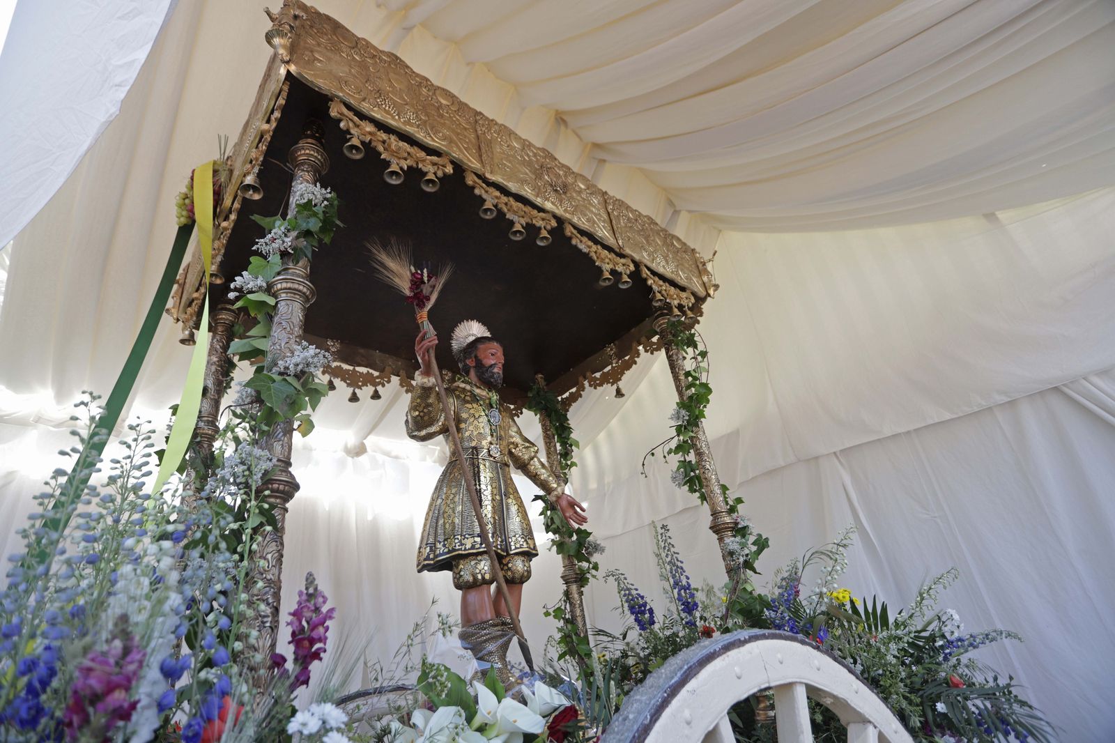 La imagen de San Isidro en la romería de 2019.