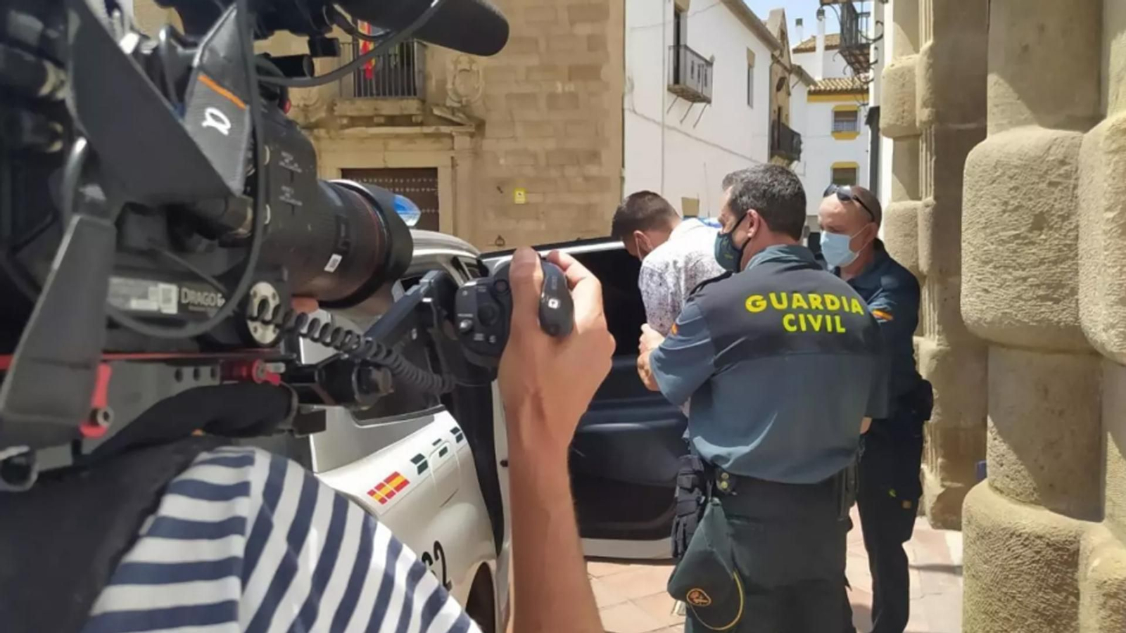 Manuel Q. S., a su salida de los juzgados de Andújar en junio de 2021.