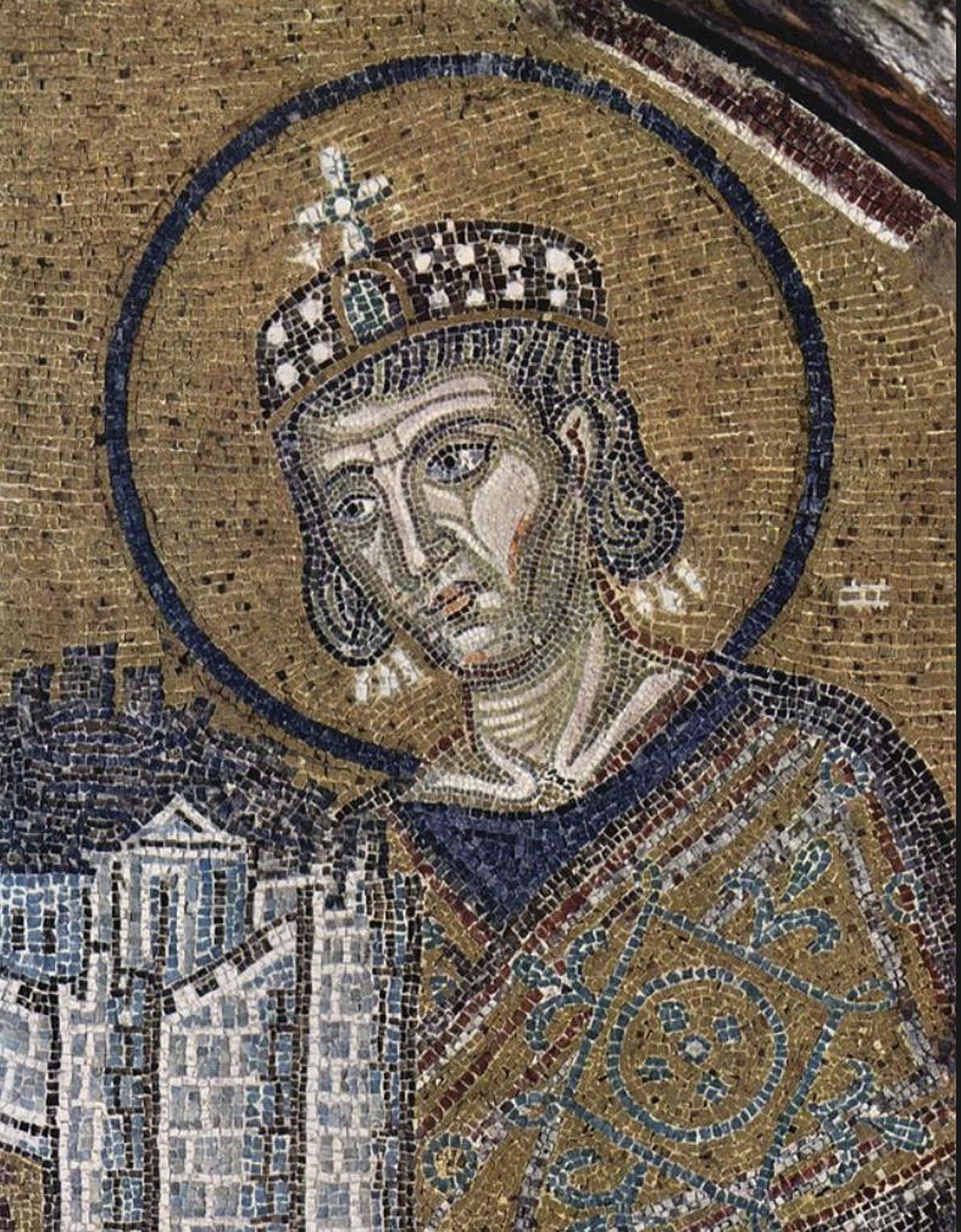 Mosaico con Constantino el Grande, fundador de Constantinopla.