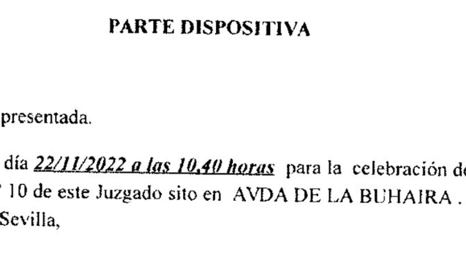 El señalamiento del juicio para el 22 de noviembre de 2022, dentro de tres años.