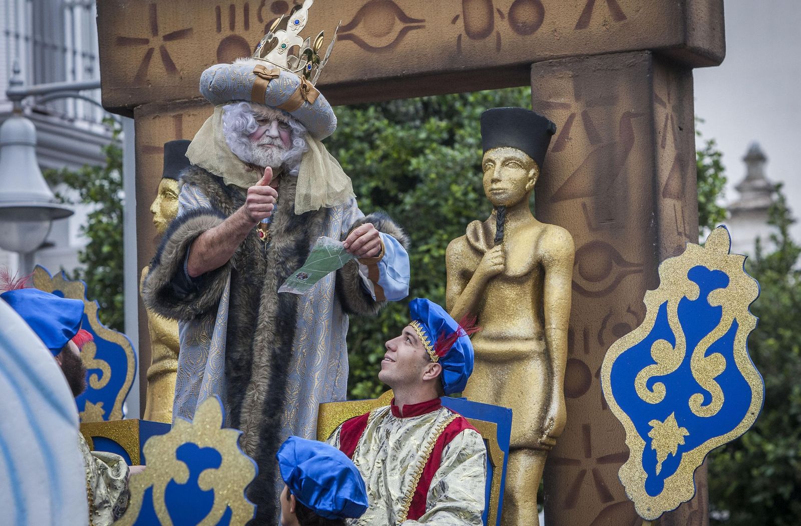 Melchor (Juan Manuel García Cubillana de la Cruz) en la Cabalgata de Reyes de 2018 en San Fernando