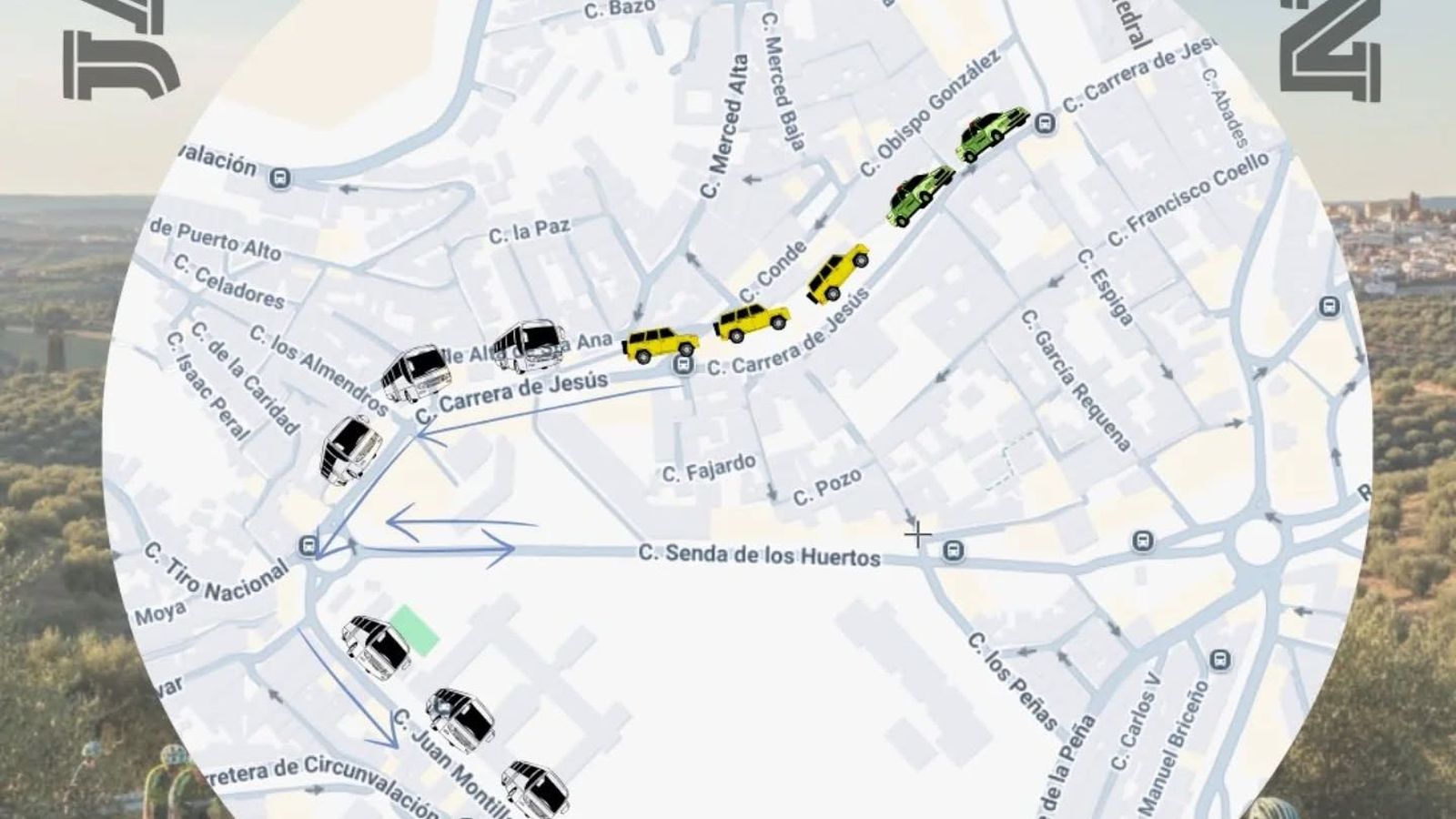 Mapa ofrecido por la Policía Local de Jaén.