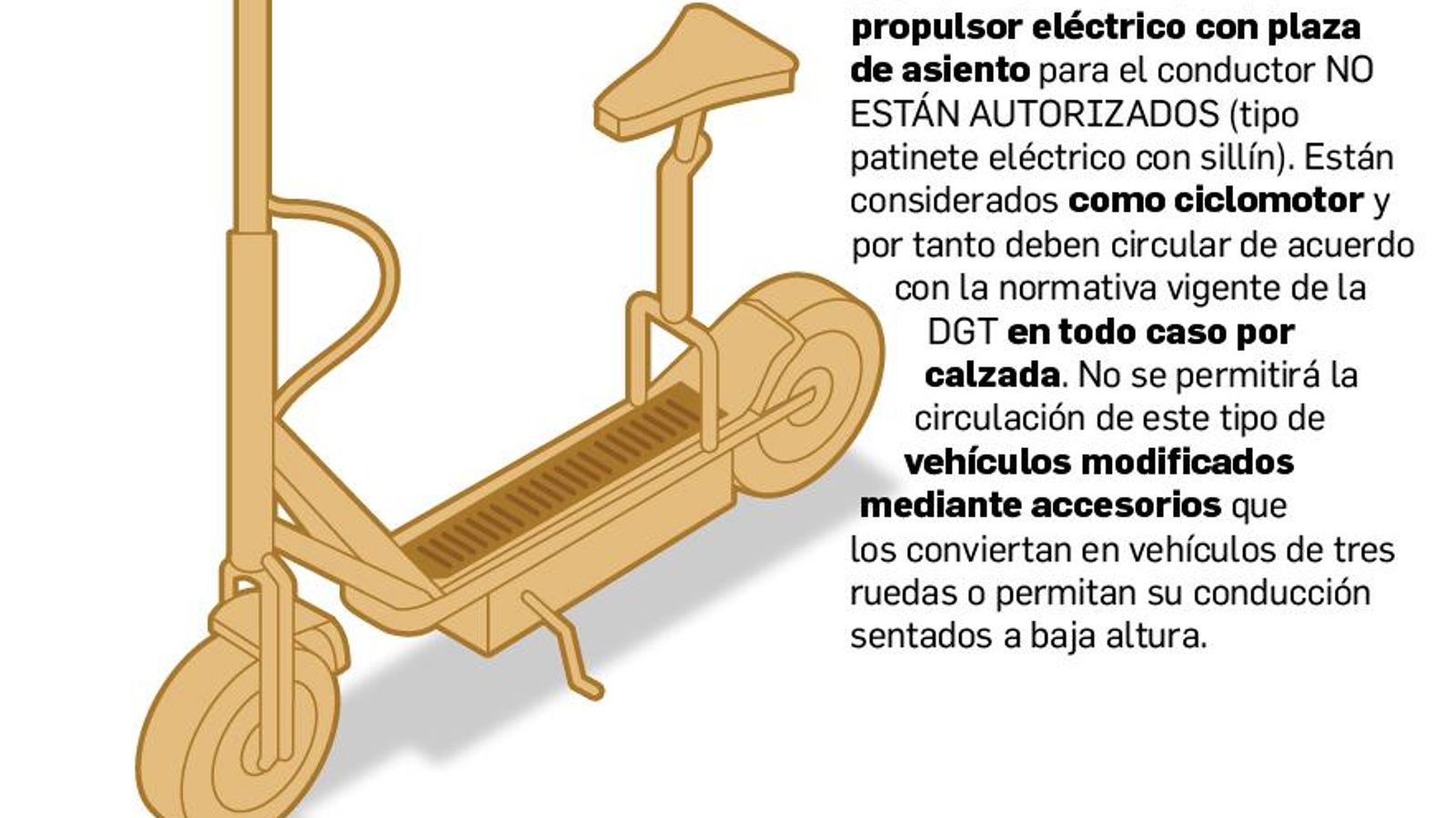 Patinete con sillín.