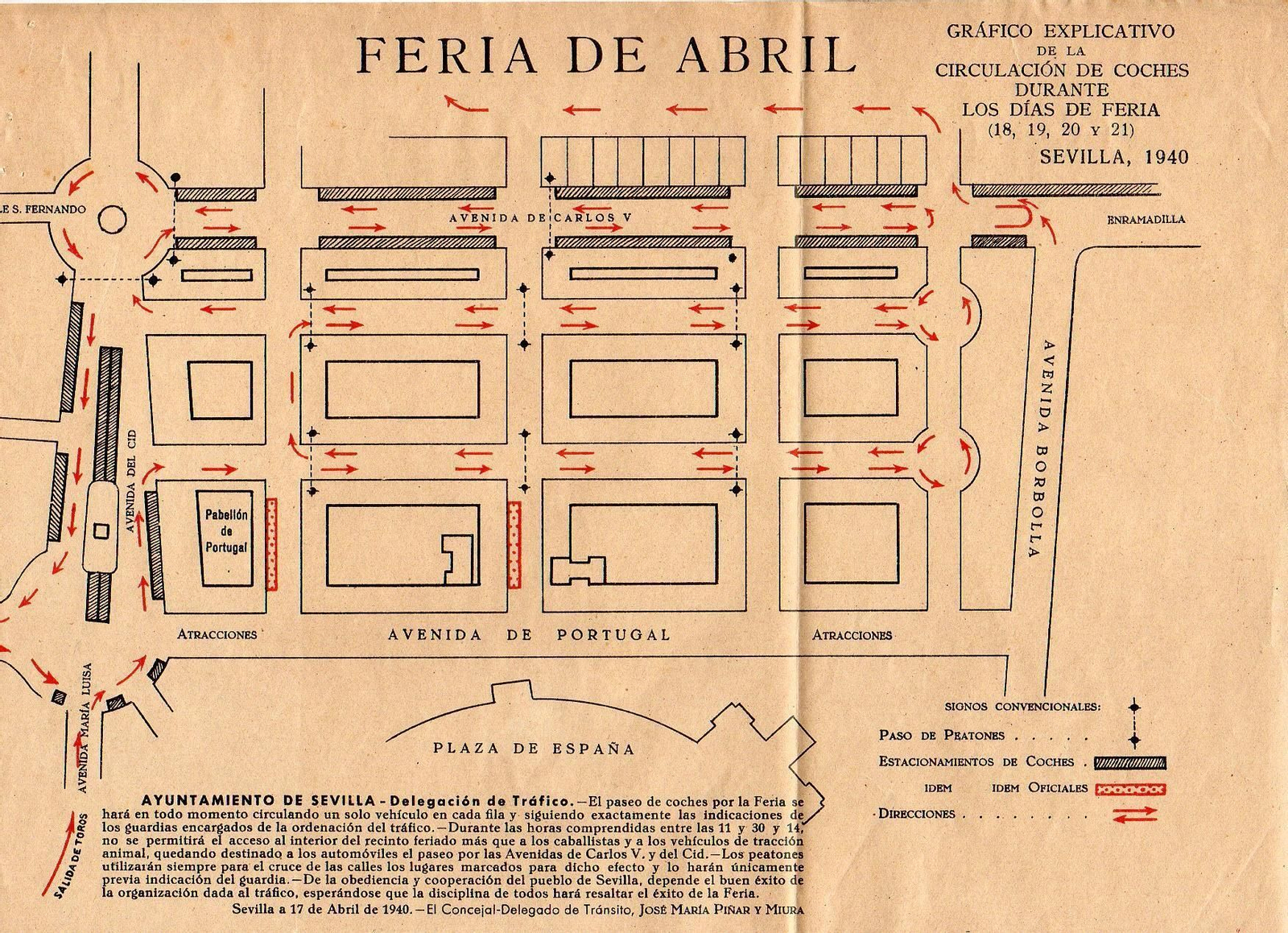 Plano de la Feria de Abril de 1940