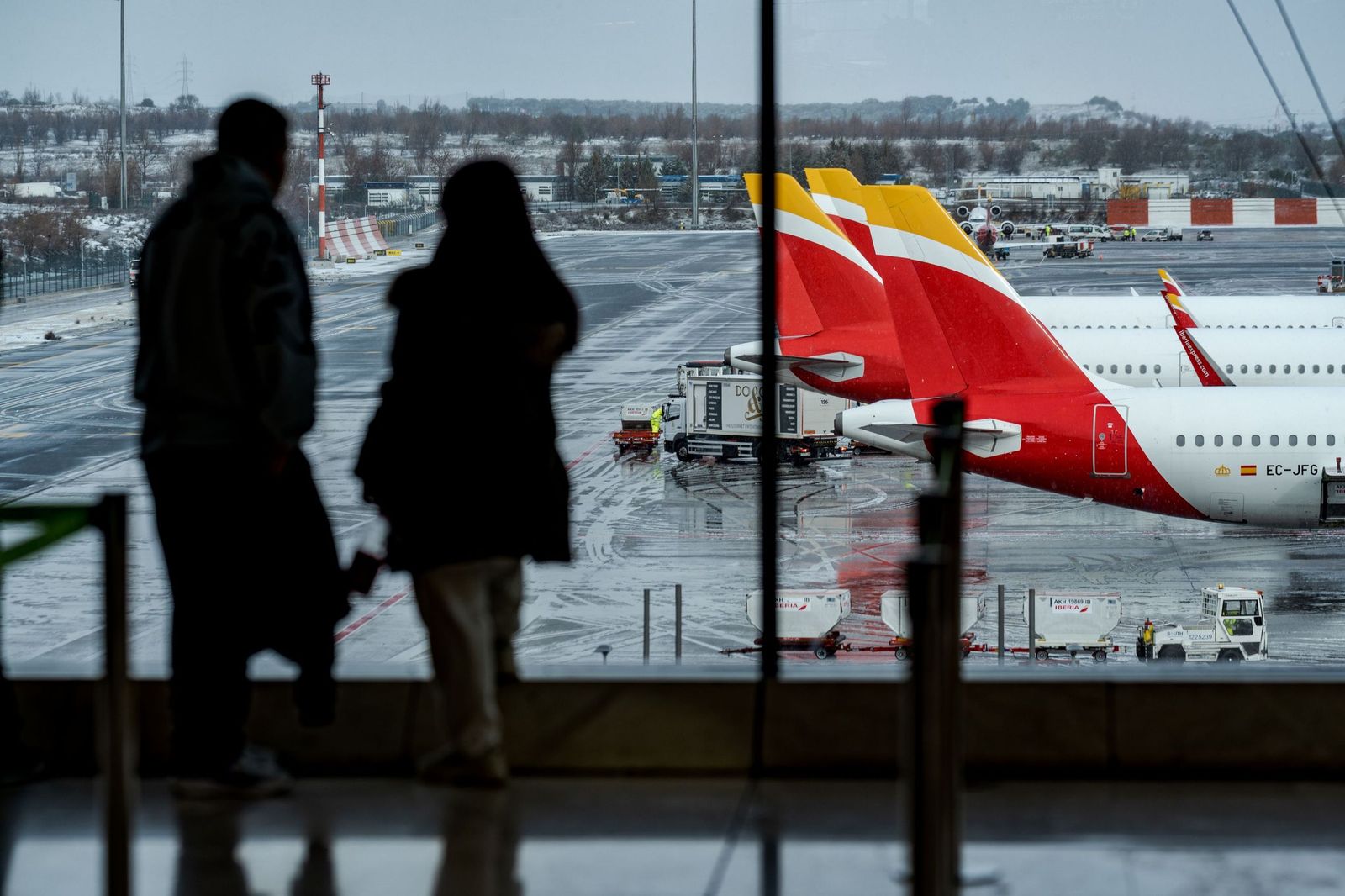 Imágenes de la nevada que ha dejado la borrasca Kristin en Madrid capital