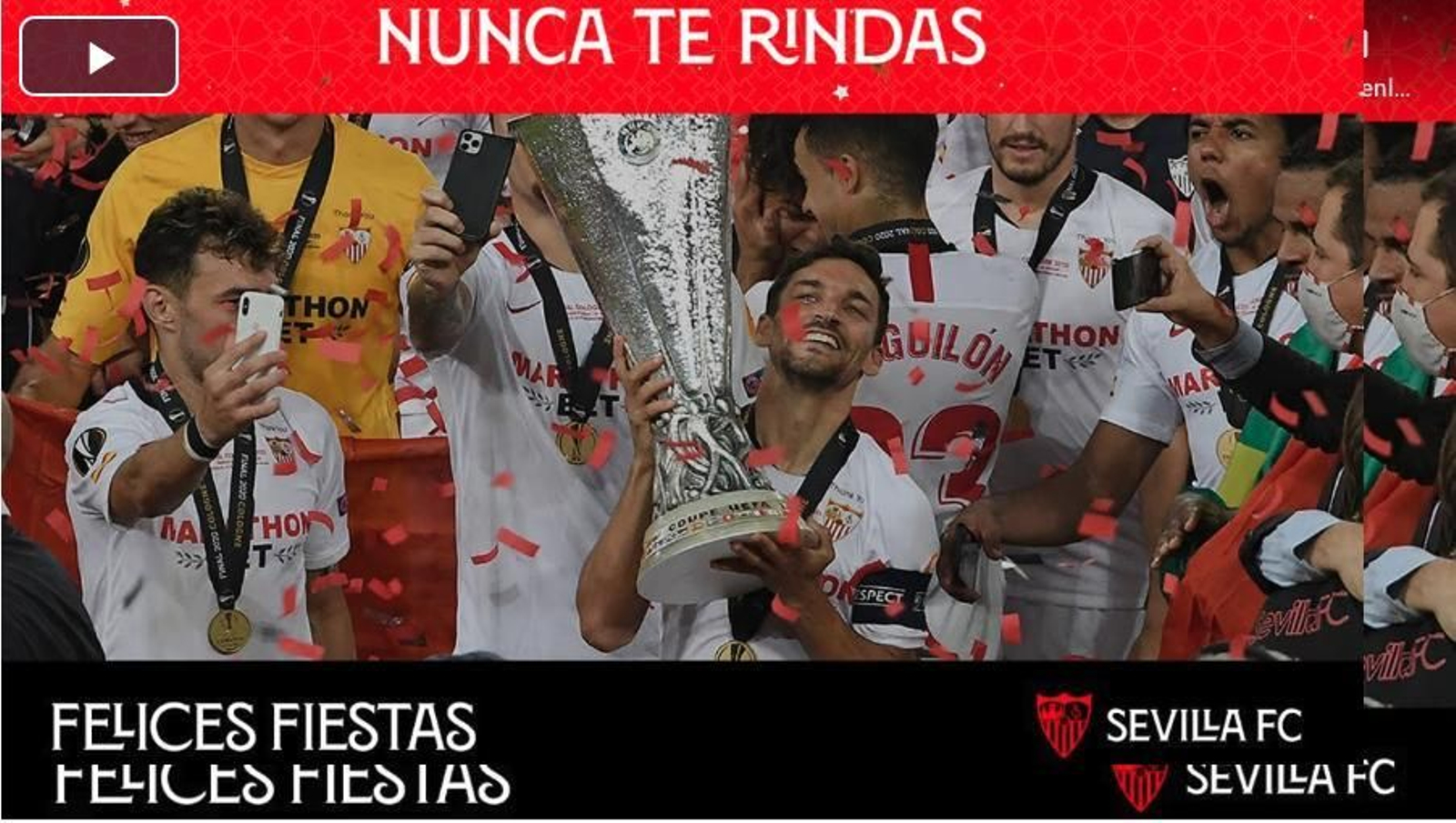 El spot del Sevilla colgado en sus cuentas oficiales.